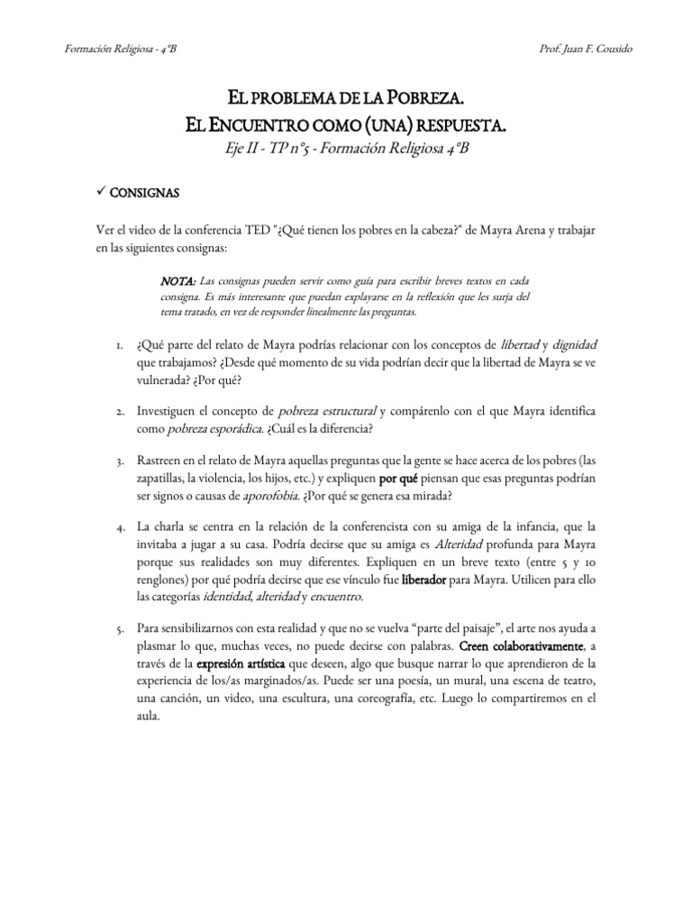 TP5 - El Problema de La Pobreza | PDF | Pobreza | Pobreza e indigencia