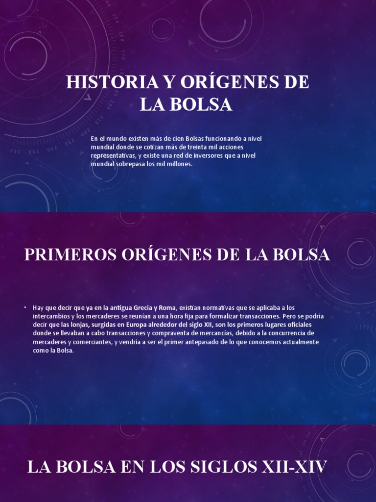 Historia y Orígenes de La Bolsa | PDF | Bolsa | Mercado (economía)