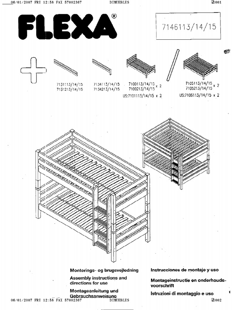 Flexa Bed Assembly Instructions PDF | PDF