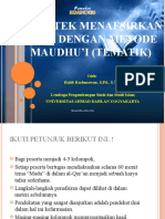 Materi V - Praktek Menafsirkan Ayat Dengan Metode Maudhu'i (Tematik