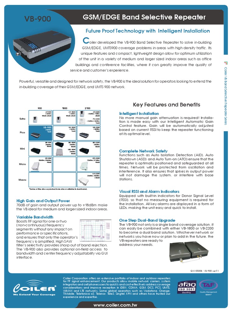 VB-900 Band Selective Repeater Overview | PDF | Antenna (Radio ...