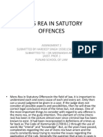 Mens Rea in Satutory Offences