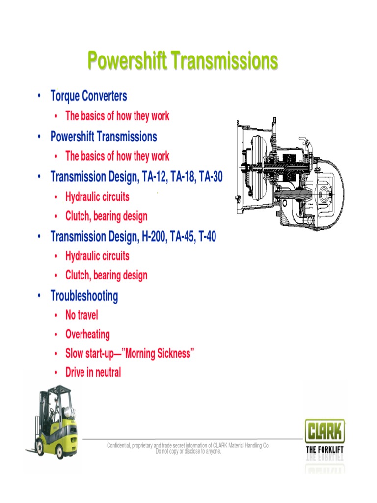 Clark Forklift Powershift Transmission Guide | PDF | Transmission ...