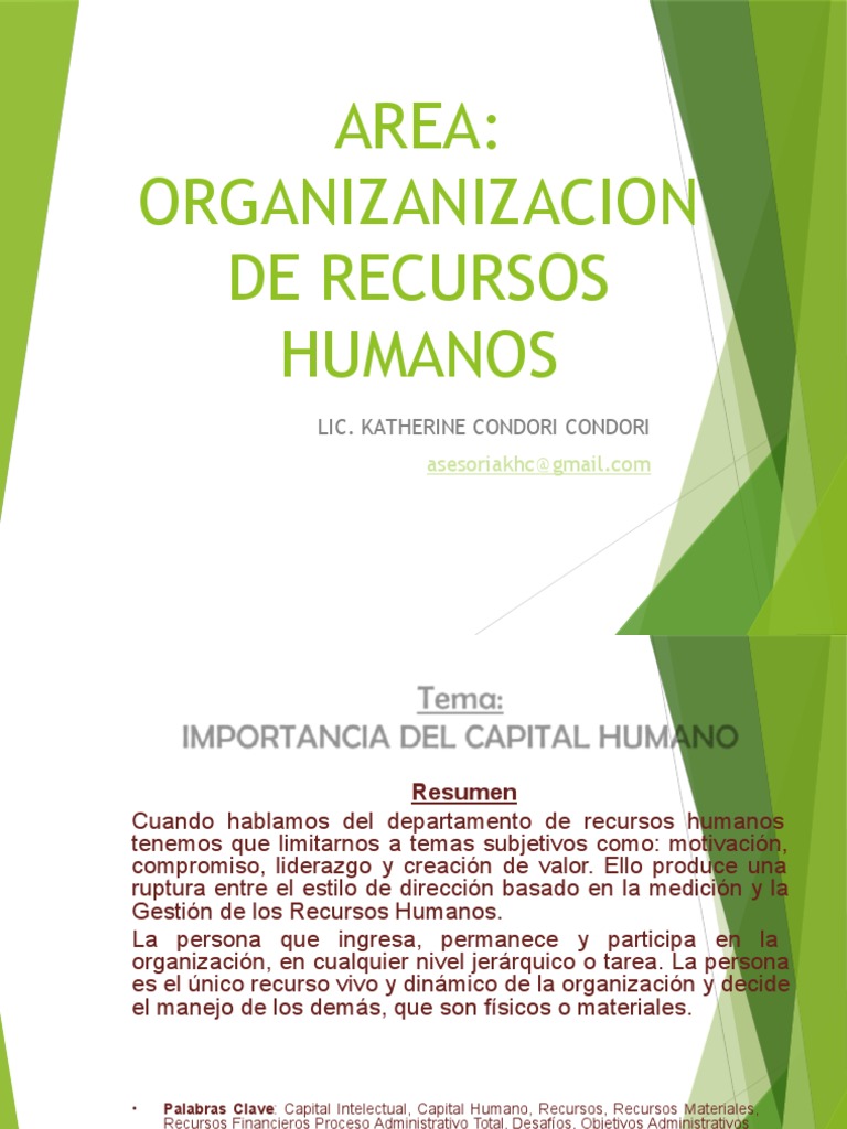Importancia Capital Humano | PDF | Gestión de recursos humanos