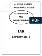 1 Bcom -2 semester -E-commerce and web designing -LAB-Experiments