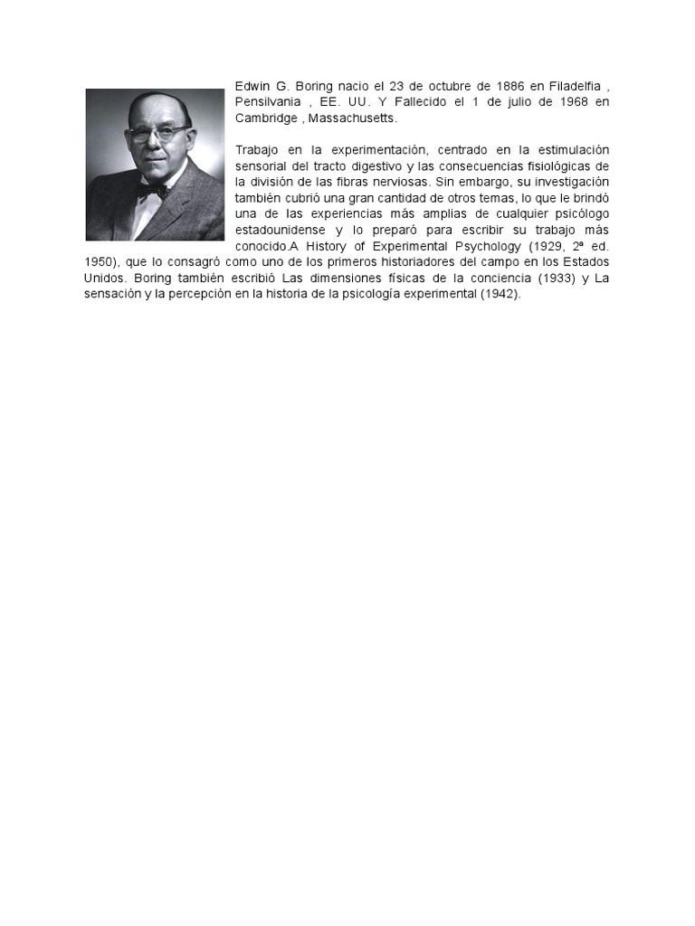 Edwin G. Boring: Historia de la Psicología Experimental | PDF