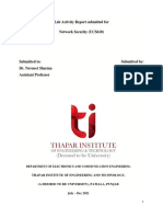 Lab Activity Report Submitted For Network Security (UCS610) : Thapar Institute of Engineering and Technology