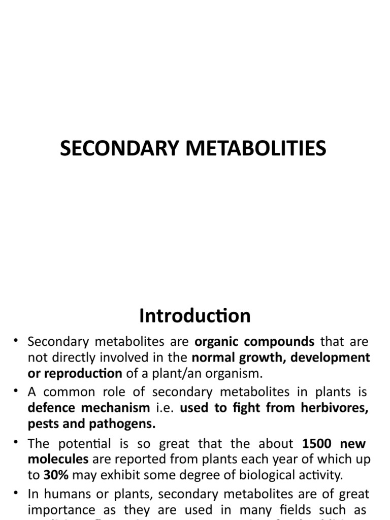 Understanding Secondary Metabolites in Plants | PDF | Cell Culture ...