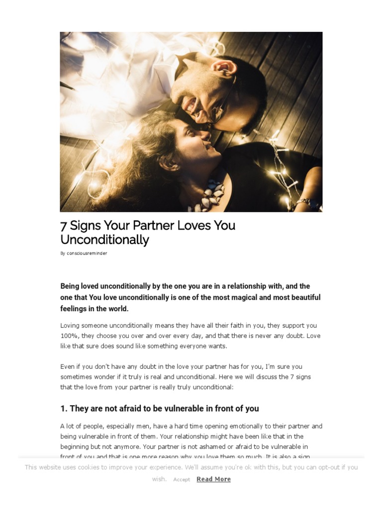 7 Signs of Unconditional Love | PDF | Wellness