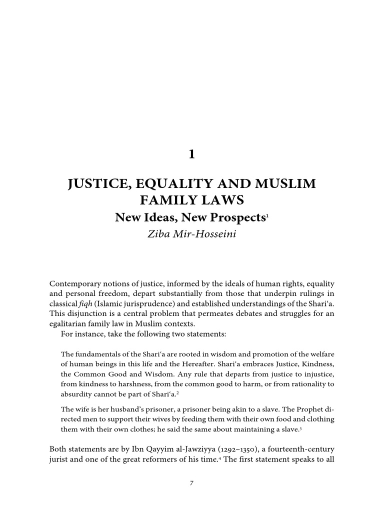 Justice Equality and Muslim Family Laws | PDF | Sharia | Marriage