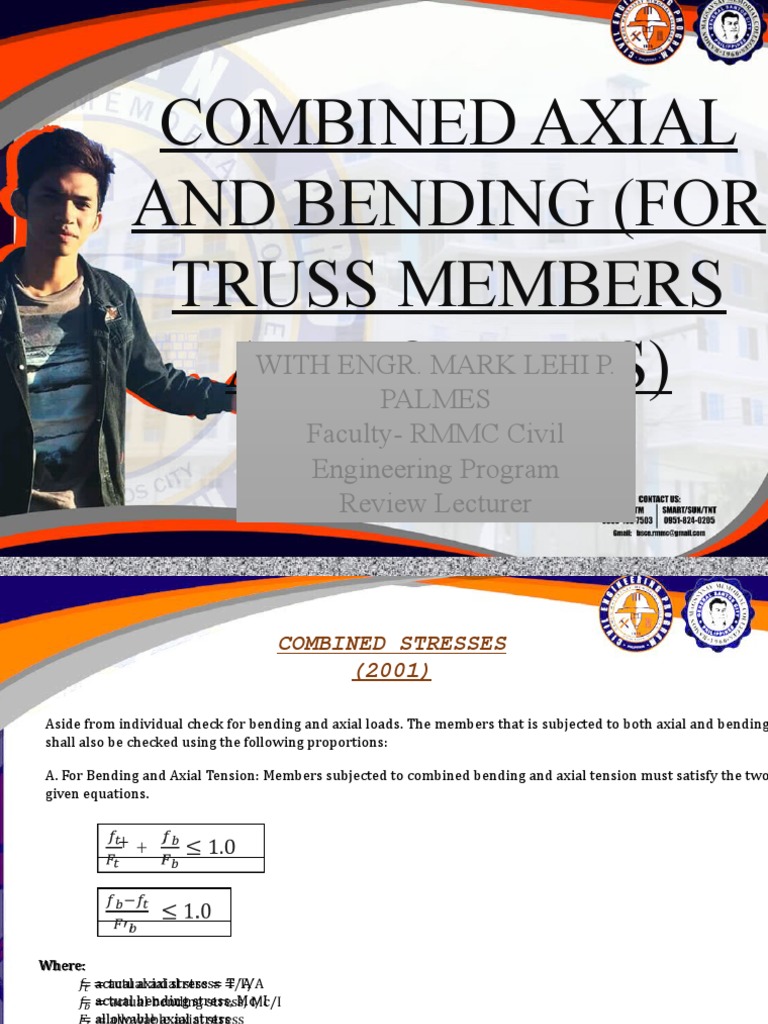 Topic 7 - Combined Axial + Bending | PDF | Bending | Stress (Mechanics)