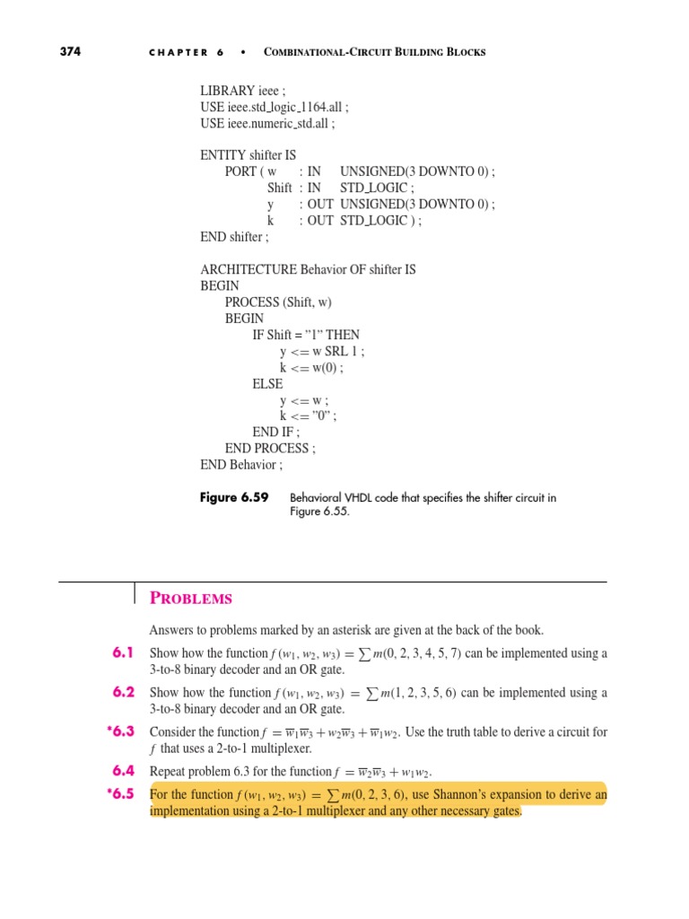Problems: Combinational-Circuit Building Blocks | PDF | Vhdl | Digital ...