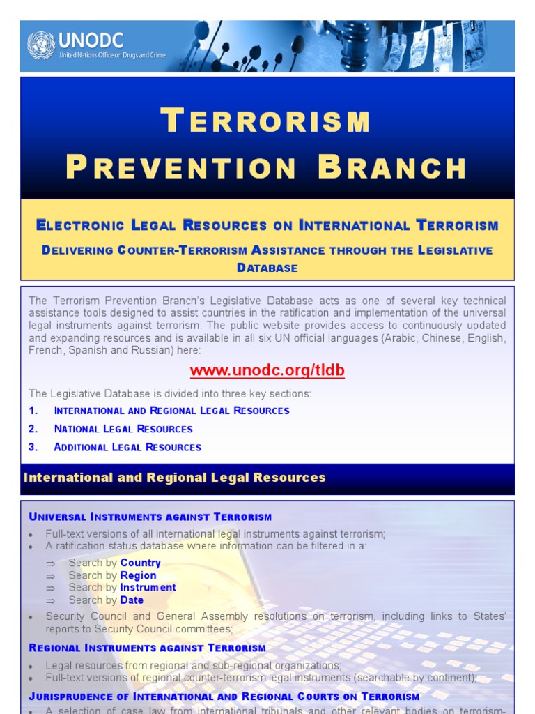 Global Legal Resources on Terrorism | PDF | Treaty | Virtue