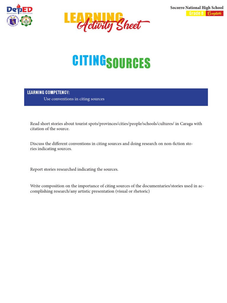 Q1 MELC WEEK 2 - Citing Sources | PDF
