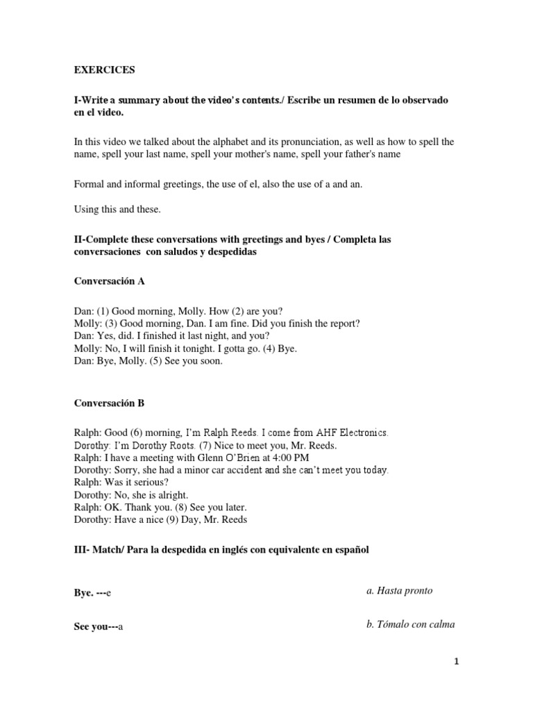 Practica Clase 2 English | PDF | Language Arts & Discipline | Wellness