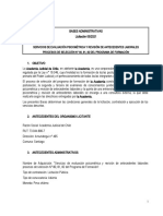 Servicios de Evaluación Psicométrica Y Revisión de Antecedentes Laborales Procesos de Selección #80, 81, 82 Del Programa de Formación