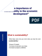 The Importance of Sustainability in The Economic Development