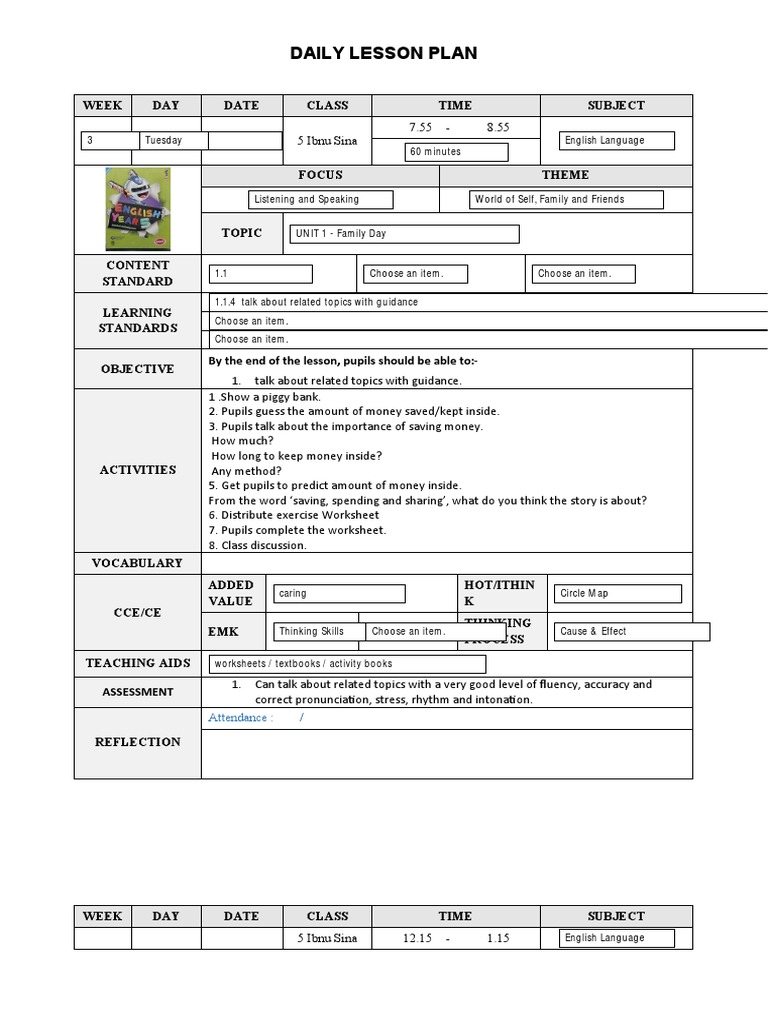Daily Lesson Plans for Class 5 Students | PDF | Lesson Plan | Teachers