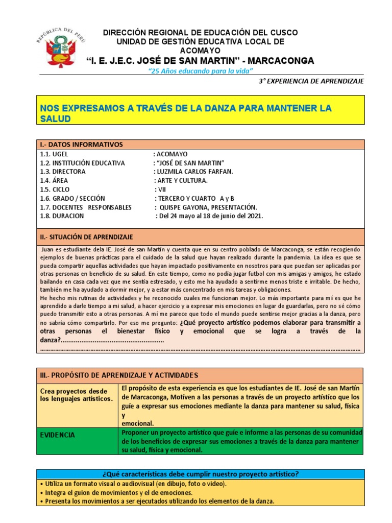 Danza y Salud en Marcaconga | PDF | Las emociones | Bailes