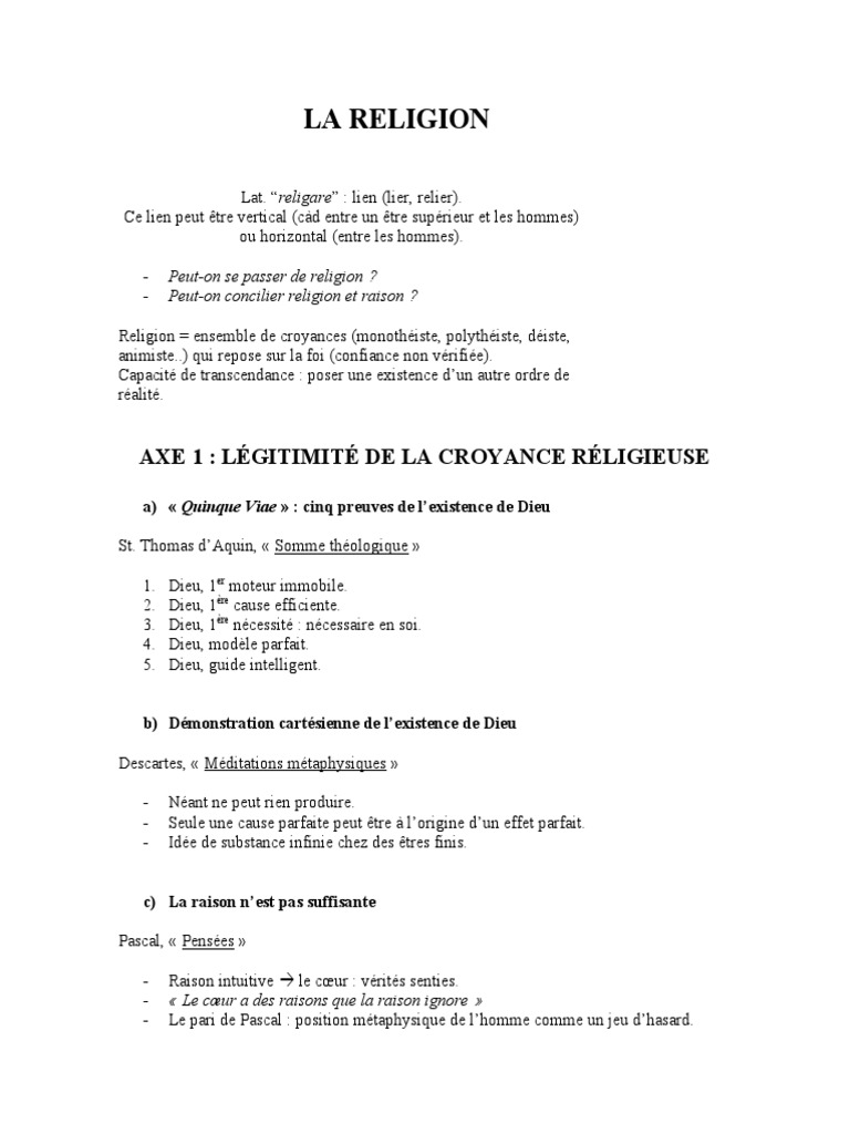 Croyance et raison : enjeux religieux | PDF | Dieu | Existence de Dieu
