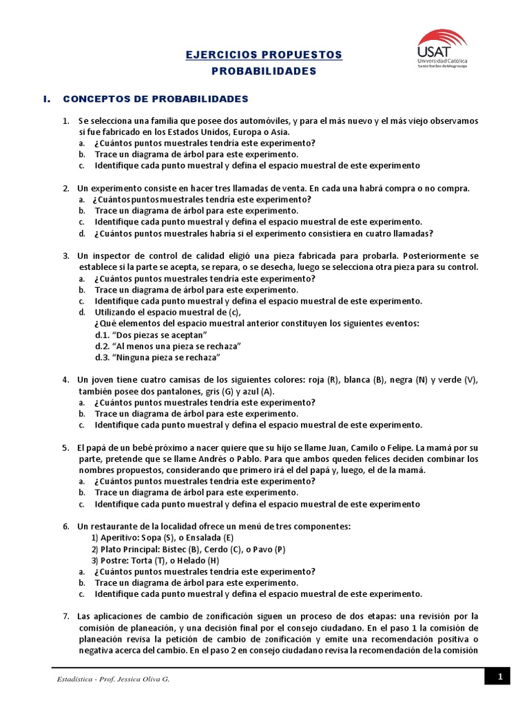 Ejercicios de Probabilidades y Estadística | PDF | Probabilidad | Crédito