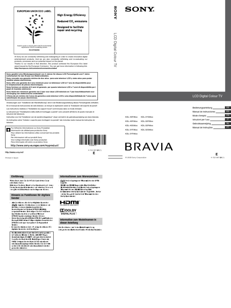 SONY BRAVIA TV MANUAL 2008 PDF FREE DOWNLOAD visual data 7