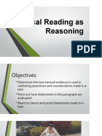 Critical Reading as Reasoning: Evaluating Claims