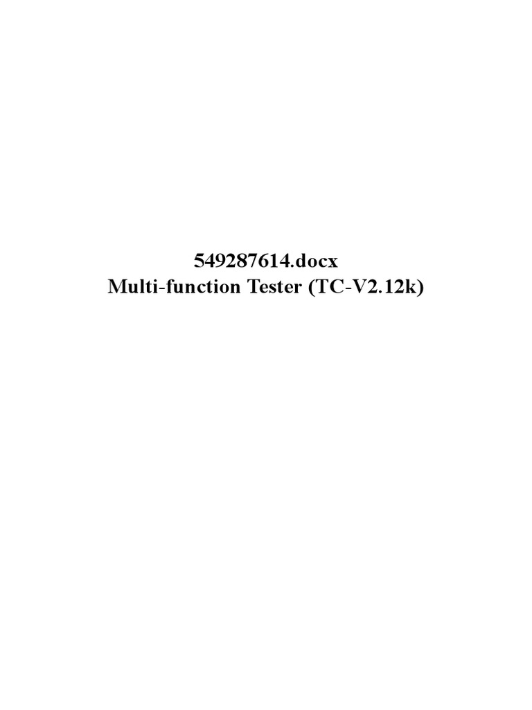 549287614.docx MultiFunction Tester (TCV2.12k) PDF Field Effect