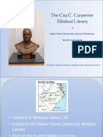 The Coy C. Carpenter Medical Library at Wake Forest University School of Medicine Needs Assessment