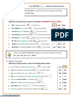 Pronombres Sujeto y Objeto - Editable