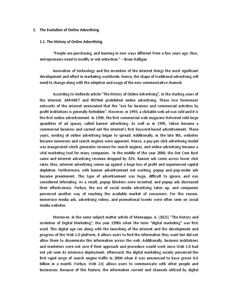 Evolution of Online Advertising History | PDF | Online Advertising ...
