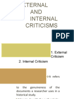 External and Internal Criticism