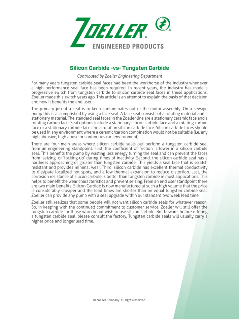 Silicon Carbide Vs Tungsten Carbide PDF Tungsten Silicon