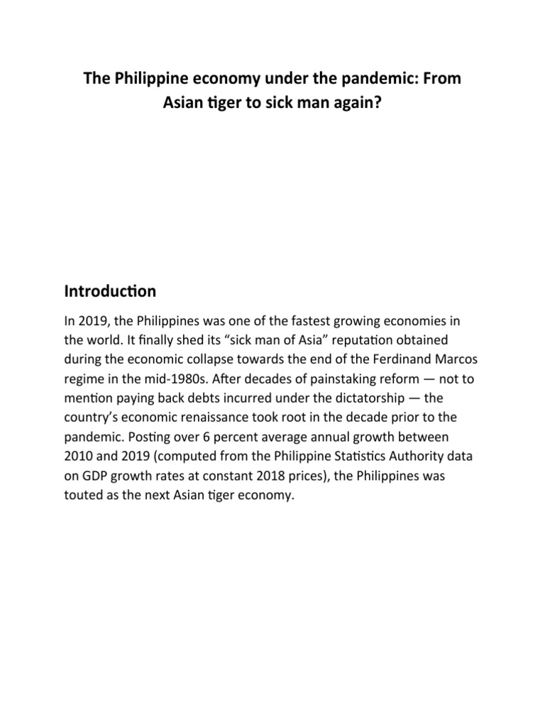 Philippine Economy: Pandemic Impact 2020 | PDF | Economic Growth ...