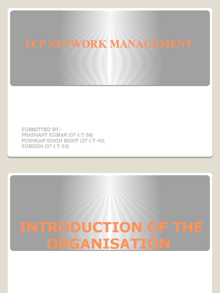 TCP Network Management Overview | PDF | Network Topology | Computer Network