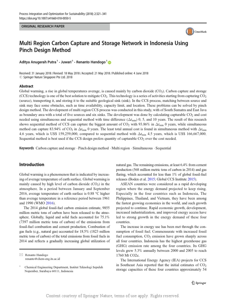 Multi Region Carbon Capture and Storage Network in | PDF | Carbon ...
