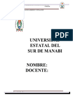 Universidad Estatal Del Sur de Manabi Nombre: Docente