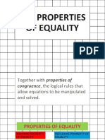 Properties of Equalities