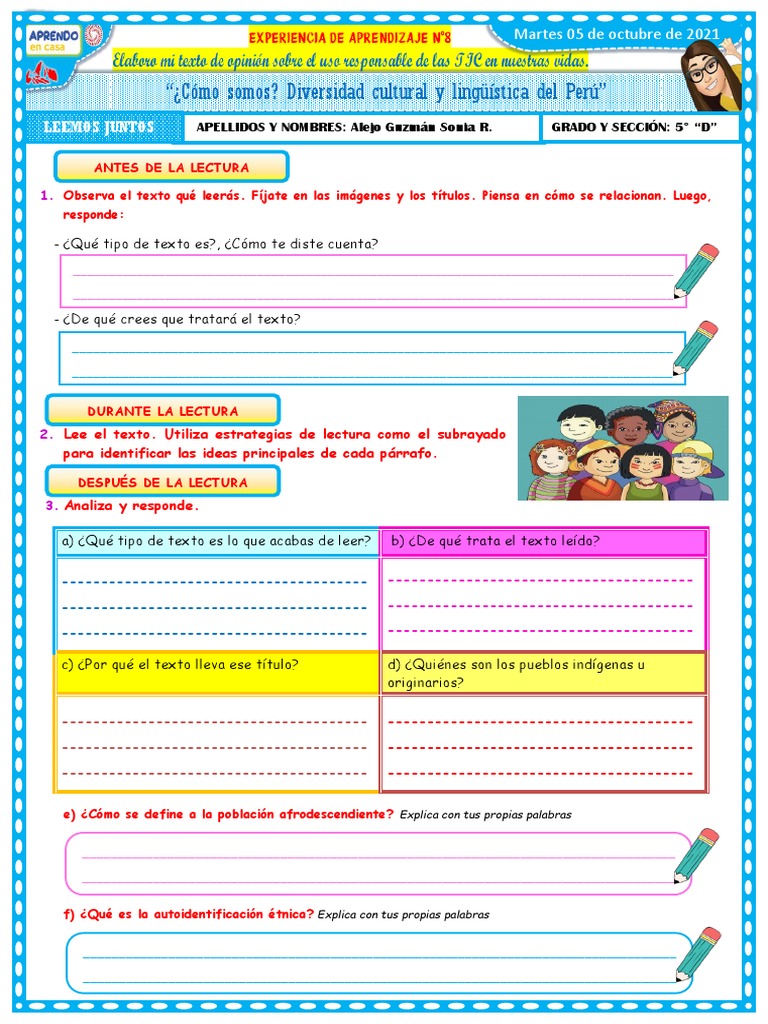 Actividades sobre Diversidad Cultural y Lingüística | PDF ...