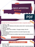 Unit 3: Daily Activities: Writing