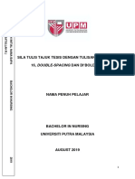 Sila Tulis Tajuk Tesis Dengan Tulisan Arial, Saiz 16, Double-Spacing Dan Di Bold'Kan