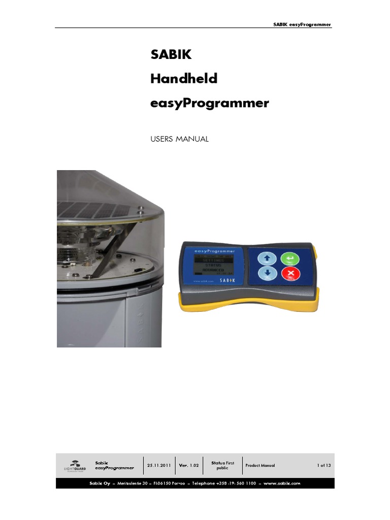 Sabik easyProgrammer User Manual | PDF | Menu (Computing) | Programmer