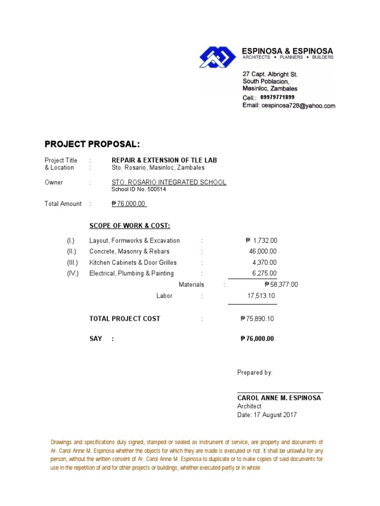 Project Proposal for the Repair and Extension of a Technical-Vocational ...