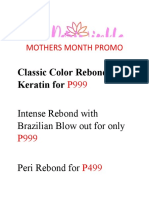 Mothers Month Promo: Classic Color Rebond With Keratin For
