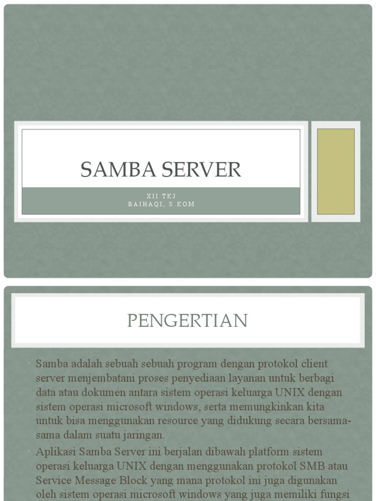 Pengertian dan Fungsi Samba Server | PDF