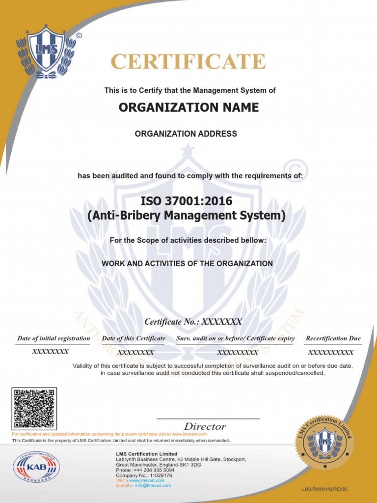 lms certificate