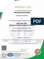 Organization Name: ISO 14001:2015 (Environmental Management System)