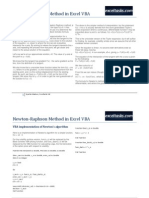 Newton-Raphson Method in Excel VBA