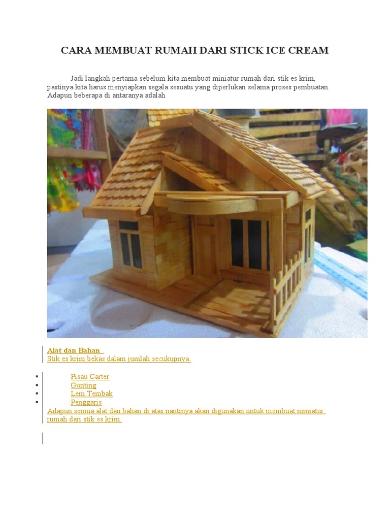 CAra Membuat Rumah Dari Stick Ice Cream | PDF