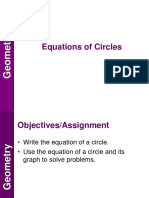 Week 23 & 24 - Equations of Circle